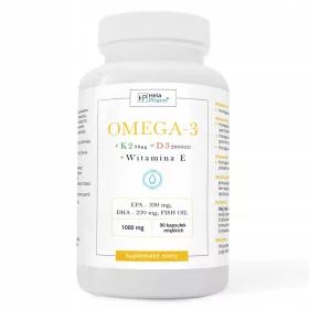   Omega-3 1000mg EPA330 DHA220 s Vitaminima K2, D3, E - 90 mekih kapsula