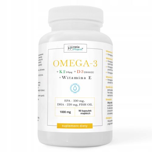 Omega-3 1000mg EPA330 DHA220 s Vitaminima K2, D3, E - 90 mekih kapsula