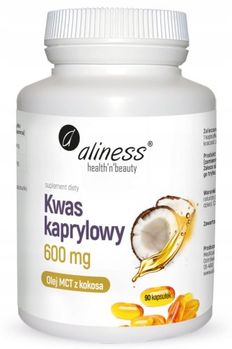 Aliness Kapsule s kaprilnom kiselinom 600mg - idealno za keto dijetu i aktivne osobe, 90 kapsula