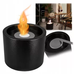   Moon MINI Bio-kamin Crni Strukturni – Samostojeći Bio-kamin za Terasu i Balkon s Plamenikom 0,5 L