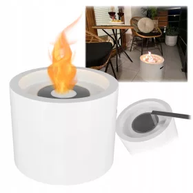 Bio-kamin Moon MINI – Bijela strukturna, za terasu