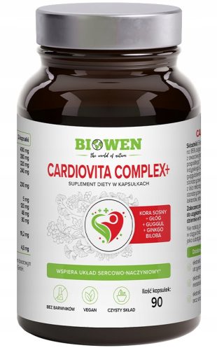 Cardiovita Complex+ Biowen - Prirodni Dodatak za Srčano-žilni Sustav, 90 Kapsula