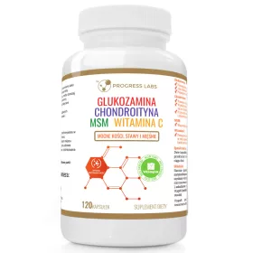   Progress Labs Glukozamin, Hondroitin, MSM i Vitamin C - 120 kapsula