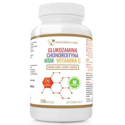 Progress Labs Glukozamin, Hondroitin, MSM i Vitamin C - 120 kapsula