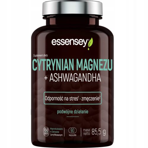 ESSENSEY Citrat Magnezija + Ashwagandha: 90 Kapsula za Energiju i Ravnotežu
