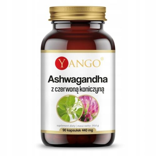 YANGO Ashwagandha s Crvenom Djetelinom 90 Veganskih Kapsula - Podrška za Stres i Menopauzu