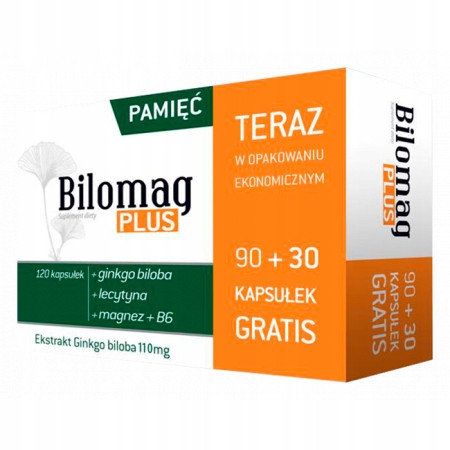 Bilomag Plus, dodatak prehrani s Ginkgo bilobom, 120 kapsula