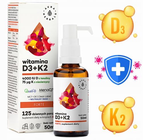 Vitamin D3 4000 IU + K2 Premium u kapima - Ojačajte imunološki sustav i kosti