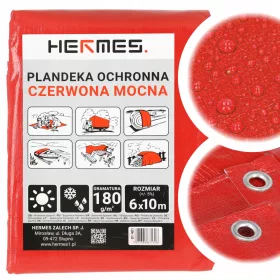   Vodootporna Zaštitna Platnena Cerada 180 g/m2 6x10 m Crvena Robusna