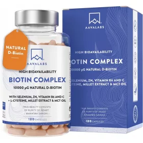   Biotin Complex 10000µg s cinkom, selenom i bakrom - za kosu, kožu i nokte, 180 kapsula