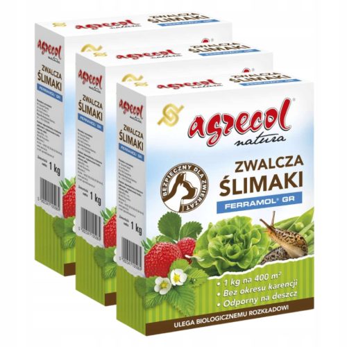 Agrecol Natura Ślimatox FE - Ekološki Pripravak protiv Puževa, 3 pakiranja od 1 kg