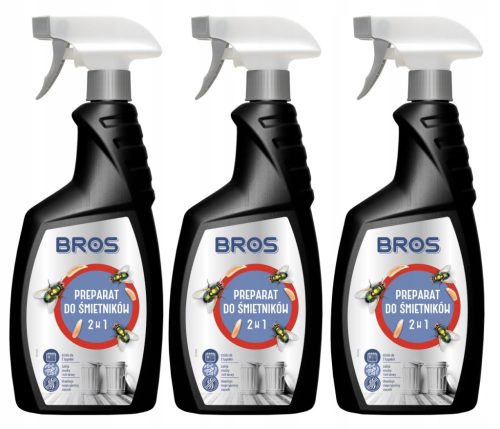 2u1 Preparat za Smeće Protiv Muha i Larvi - BROS, 500ml, 3 Pakiranja