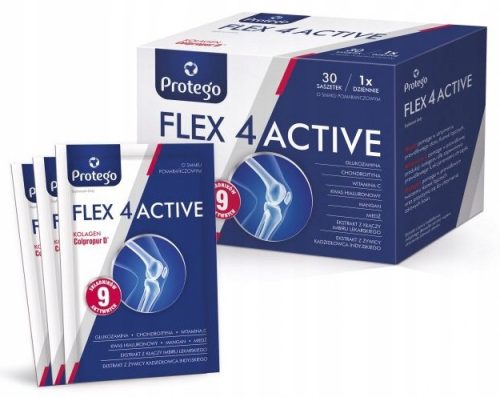Protego FLEX 4Active - Dodatak prehrani s 9 aktivnim sastojcima, okus naranče, 30 vrećica