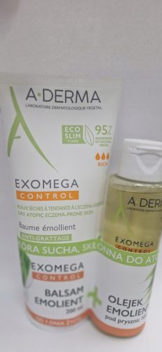 A-Derma Exomega Control Balsam emolijent 200 ml + Ulje za tuširanje 100 ml