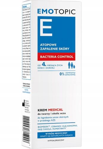 EMOTOPIC Bacteria Control Krem za lice za atopijski dermatitis 50ml