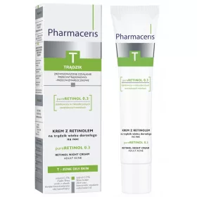   Krema za noćnu njegu lica s retinolom za odrasle s aknama - Pharmaceris T pureRETINOL