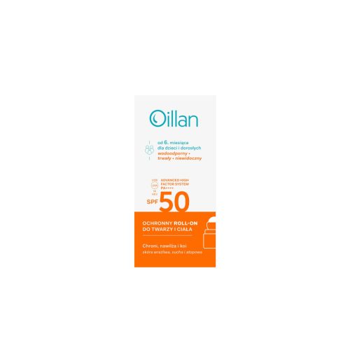 Oillan Zaštitni roll-on za lice i tijelo s SPF 50+ za djecu i odrasle, 50 ml