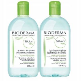   2 x Bioderma Sebium H2O Micelarni Losion 500 ml za Masnu i Mješovitu Kožu