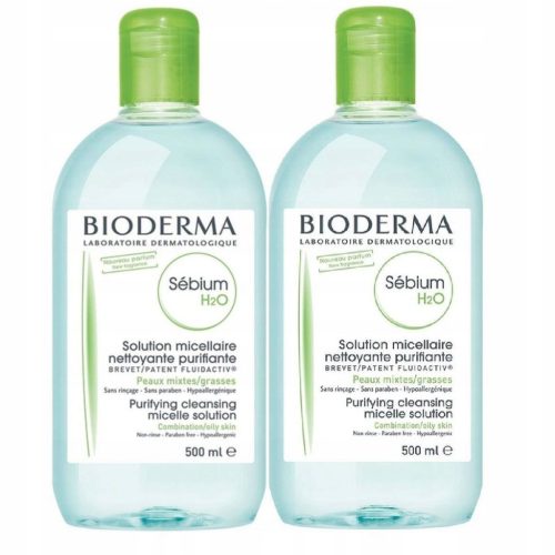 2 x Bioderma Sebium H2O Micelarni Losion 500 ml za Masnu i Mješovitu Kožu