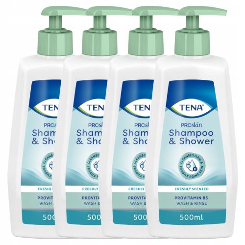 TENA Proskin Shampoo & Shower - Gel i šampon u jednom za osjetljivu kožu, 4x500 ml