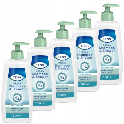 Set od 5x TENA Proskin Šampon & Gel za tuširanje za osjetljivu kožu i kosu