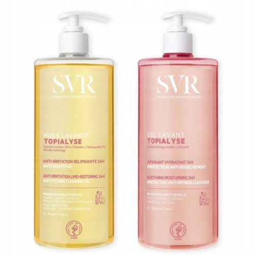 SVR Topialyse gel za pranje i ulje za tijelo za osjetljivu kožu, 1000 ml