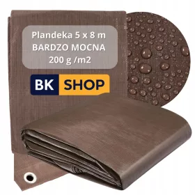 Izdržljiva i svestrana plandeka 5x8 metara, 200g/m2, smeđa