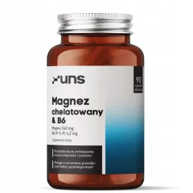   UNS Magnez Chelatowany & B6 - 90 Veganskih Kapsula za Nervni Sustav i Imunitet