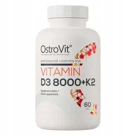   OstroVit Vitamin D3 8000 + K2 - Kompleks za Zdravlje Kostiju i Imunitet, 60 Tableta