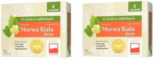 Set 2 Pakiranja Morwa Biała Forte, 60 Obloženih Tableta - Dodatak Prehrani