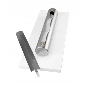  Samostojeći bio-kamin Stainless Garden Mini sjajno bijela – mobilni ekološki kamin od nehrđajućeg čelika
