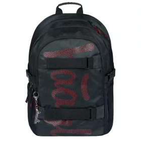   Crni ruksak Skate Red s minimalističkim crvenim logotipom BAAGL