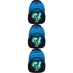   Školski Ruksak Astra Astrabag Blue Pixel AB330 - 3 Komore, 20L, Otporan na Vodu