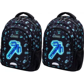Školski ruksak Astra Astrabag Dark Pixel, trokomorni, 20l