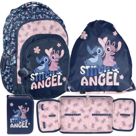   Školski Set S Disneyevim Motivima Stitch i Angel - Plecak, Vreća i Perivnica