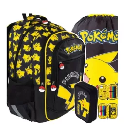   ŠKOLSKI RUKSAK POKEMON PIKACHU ZA 1. I 3. RAZRED, PERNICA S SETOM OPREME