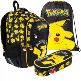   Školski Set - Ruksak, Pero i Torba s Motivom Pikachu Pokemon - St. Majewski