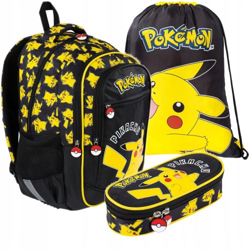 Školski Set - Ruksak, Pero i Torba s Motivom Pikachu Pokemon - St. Majewski