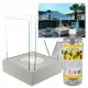 Mini bio-kamin Sunset Garden sivi mat + 1L biogorivo limunska trava – moderan, siguran i ekološki kamin