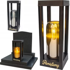   Solarni LED Lampion "Pamiętamy" s Dvostrukim Napajanjem za Groblje
