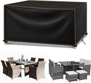Vodootporna Navlaka za Vrtne Garniture MUPAS, Oxford 420D - Crna, 185×90×74cm
