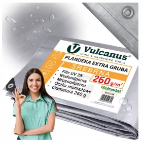   Vulcanus® PREMIUM Super Gruba Plandeka 3x3 m - Srebrno-Crna, Višesezonska Zaštita