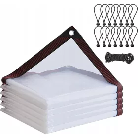   Vodootporna prozirna terasna tenda s rupicama za montažu, UV zaštita, 2x4m