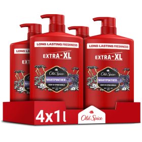    4 x Old Spice Night Panther pjena za kupanje za muškarce, 3u1, 1L