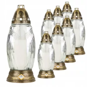   Veličanstveni stakleni grobljanski lampioni, 29 cm, set od 8 komada
