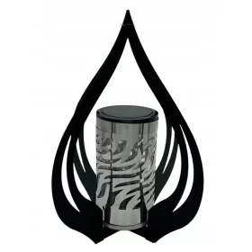   Veliki solarni lampion "Paris" sa efektom plamena, 40cm - Srebrni