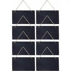  SET OD 8 VISEĆIH ZNAKOVA SEOSKI STILA 15X25 CM CRNE