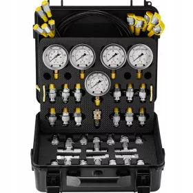    VEVOR TKS-4 set za mjerenje hidrauličkog tlaka | 10–600 bara | 5 manometara | EAN 197988198437