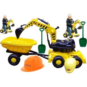  MEGA SET: BAGERI + POKRETANJE. ŁYCHA + KACIGA + PRIKOLICA