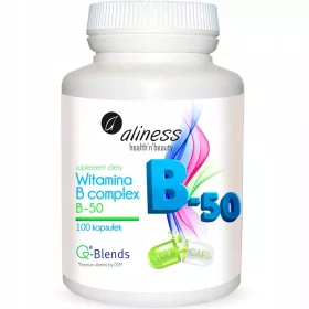   Kompleks Vitamina B B-50 - 100 Vegetarijanskih Kapsula za Potporu Energije i Zdravlja